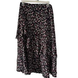 Floral Black and Pink Women's Skirt